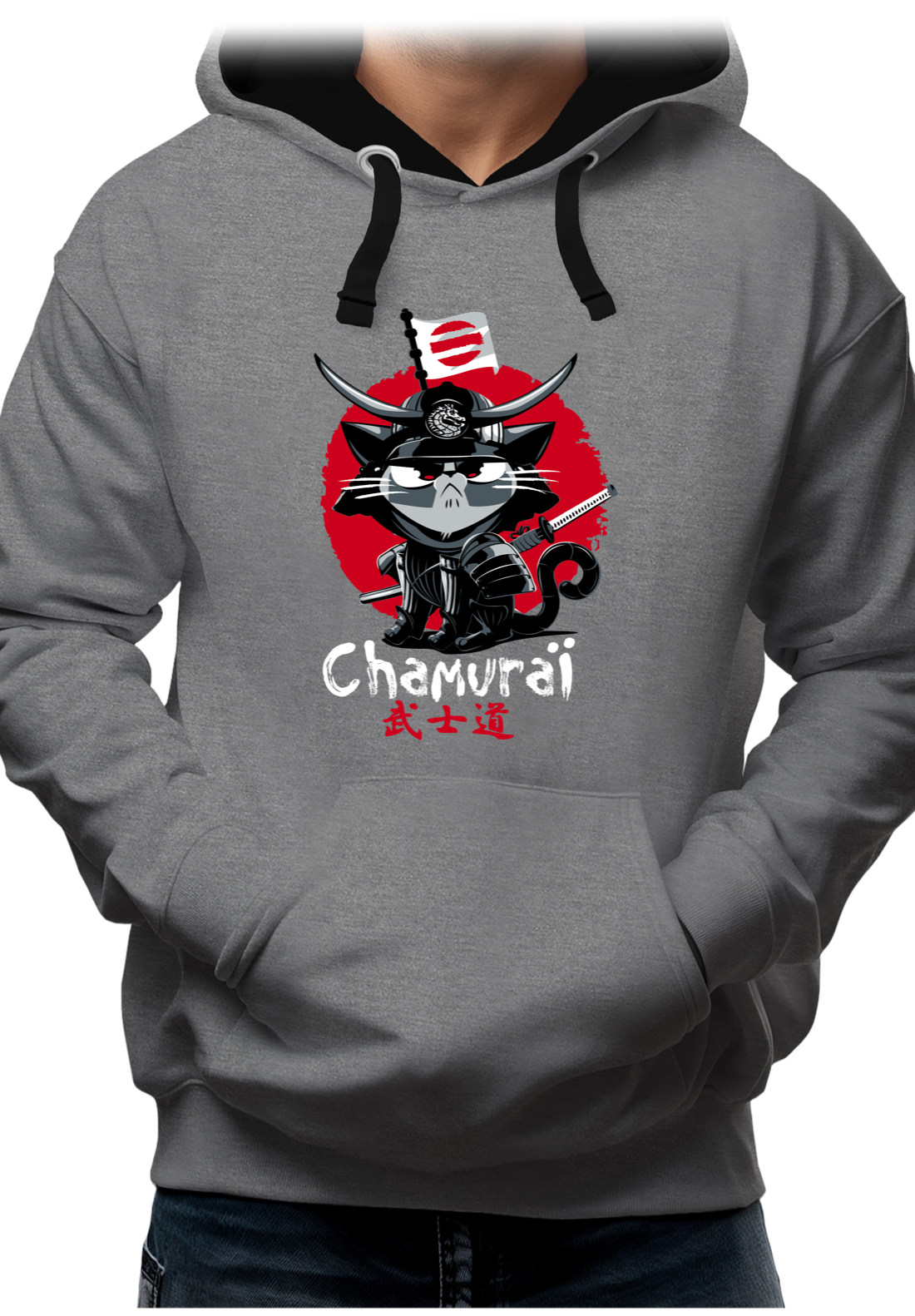 Sweat Adulte Chat en samouraï