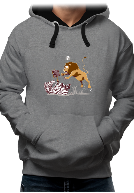 Sweat Adulte Zèbre vs Lion : 5 fruits légumes par jour