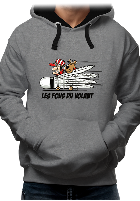Sweat Adulte Les fous du Volant de badminton