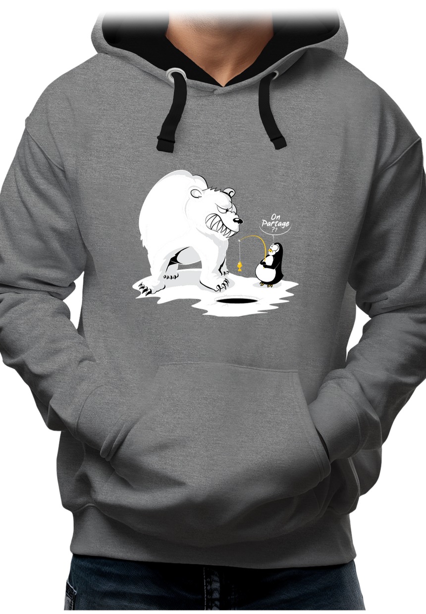 Sweat Adulte Ours et pingouin sur la banquise