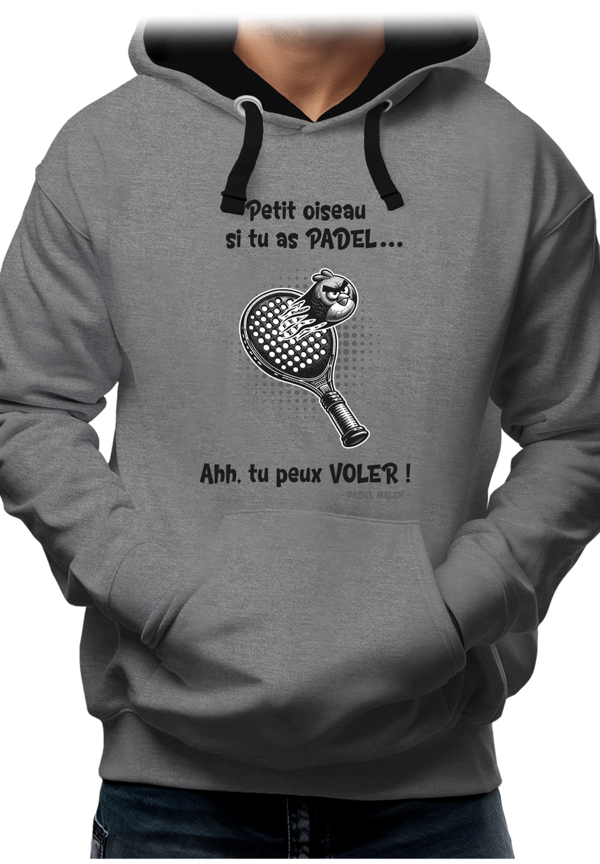 Sweat Adulte Padel avec l'oiseau énervé