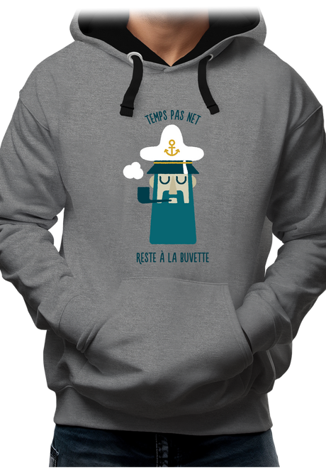Sweat Adulte Temps pas net, capitaine reste à la buvette
