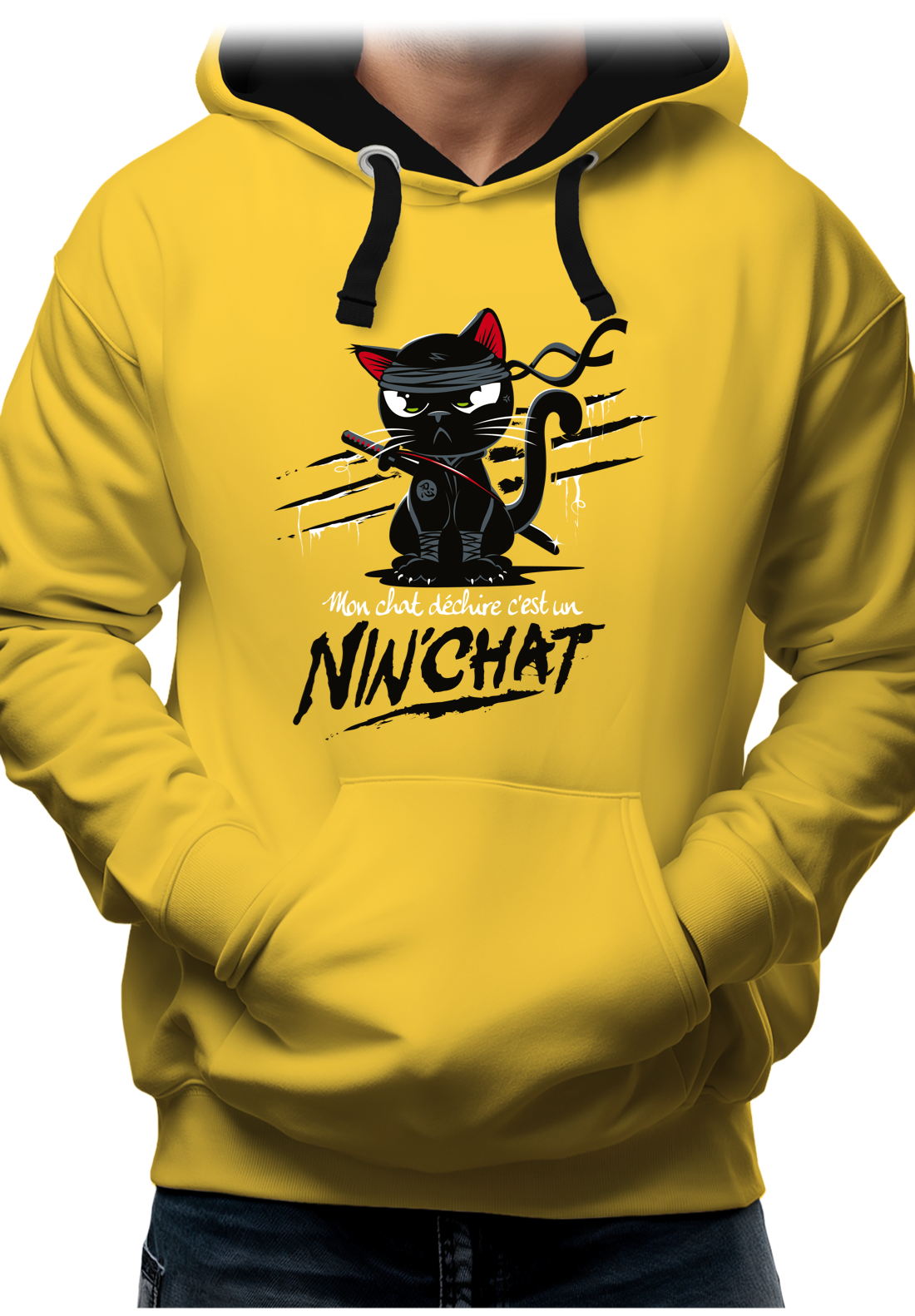 Sweat Adulte Mon chat déchire tout c'est un ninja