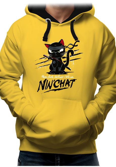 Sweat Adulte Mon chat déchire tout c'est un ninja