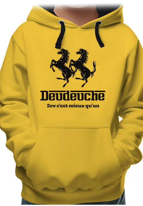 Sweat Enfant Deux 2CV mieux qu'un cheval cabré