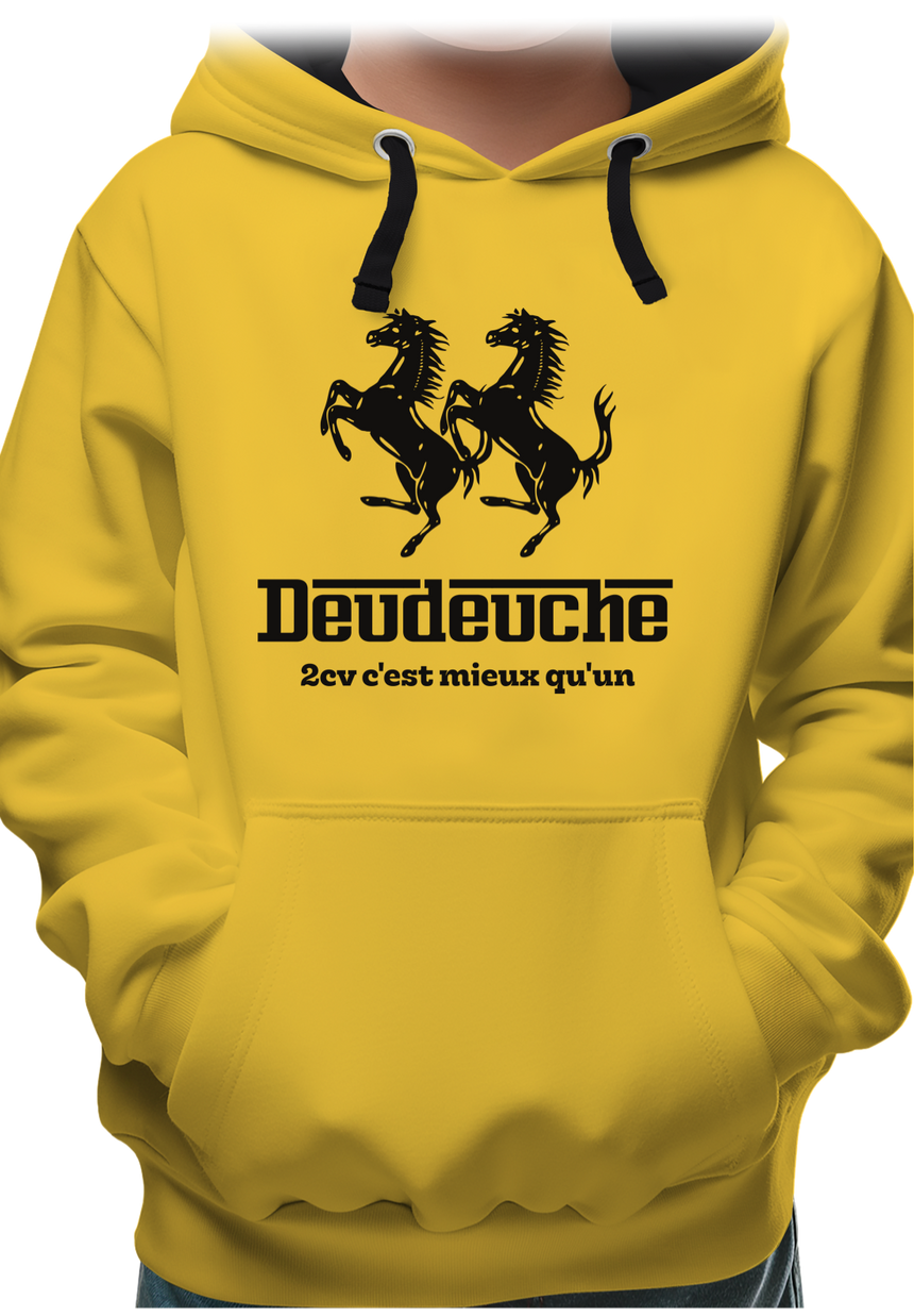 Sweat Enfant Deux 2CV mieux qu'un cheval cabré