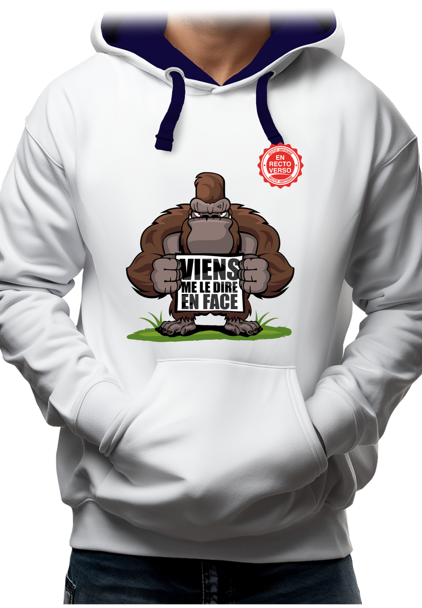 Sweat Adulte Viens me le dire en face (recto/verso)
