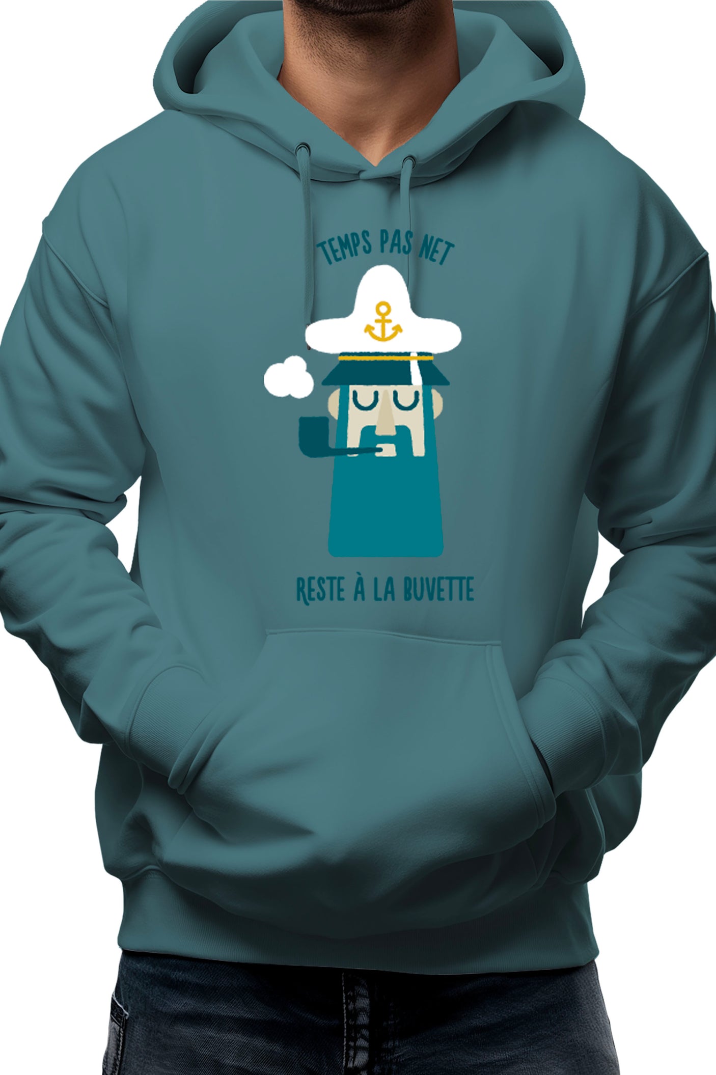 Sweat Adulte Capitaine temps pas net buvette