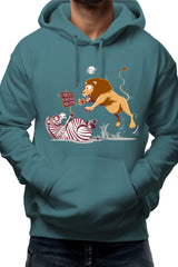 Sweat Adulte Zebre vs Lion : 5 fruits legumes par jour