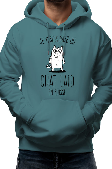 Sweat Adulte Jeux de mot : Un chat laid en suisse