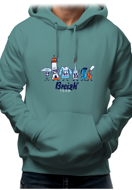 Sweat Adulte Breizh team, les départements de Bretagne