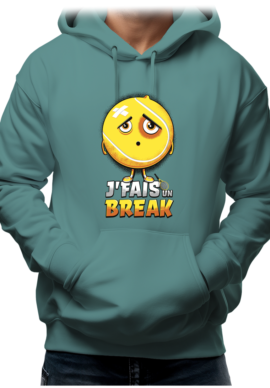 Sweat Adulte Balle de tennis, je fais un break
