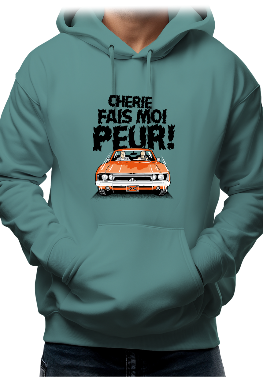 Sweat Adulte Chérie fais moi peur voiture