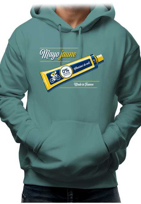 Sweat Adulte Mayo jaune en vélo