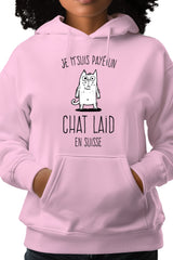 Sweat Adulte Jeux de mot : Un chat laid en suisse