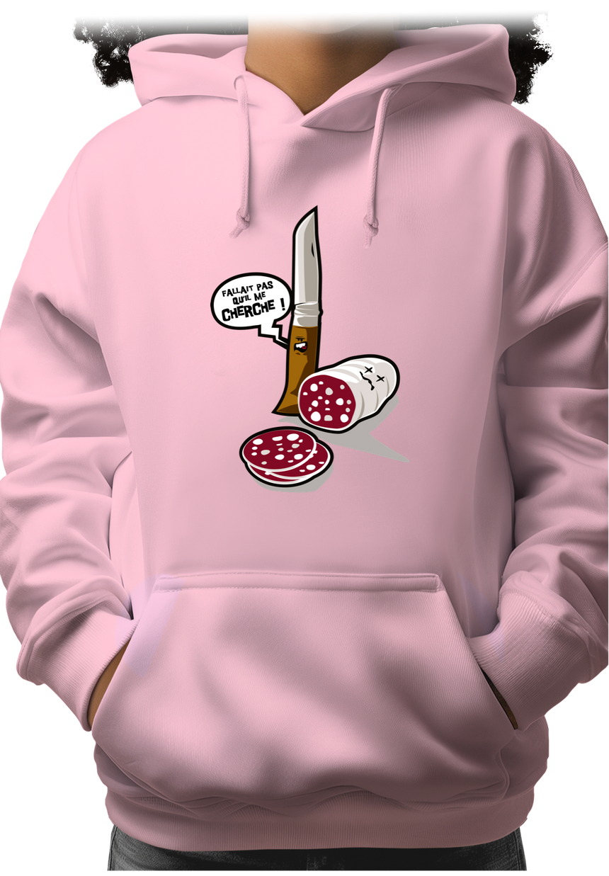 Sweat Adulte Fallait pas saucisson VS couteau de Savoie
