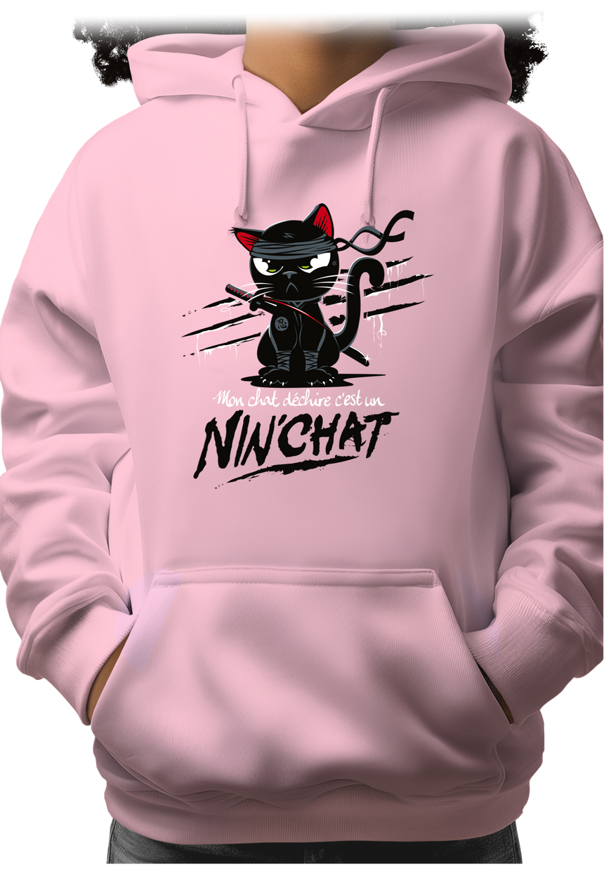 Sweat Adulte Mon chat déchire tout c'est un ninja
