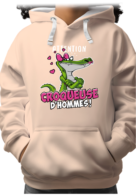 Sweat Adulte Crocodile attention croqueuse d'hommes