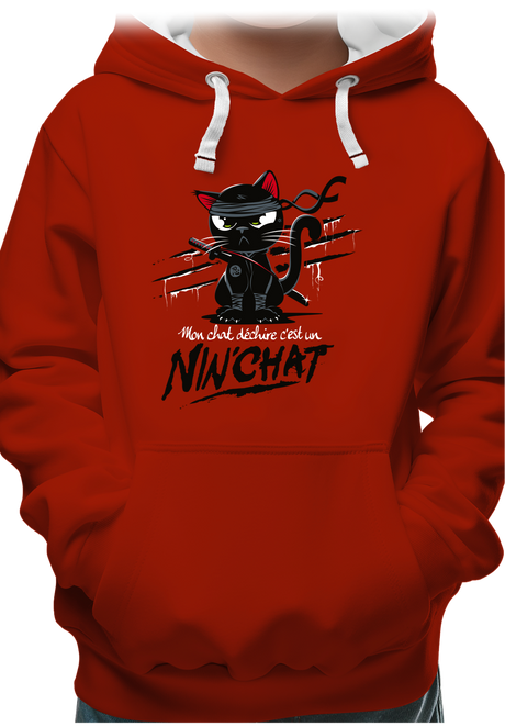 Sweat Enfant Mon chat déchire tout c'est un ninja