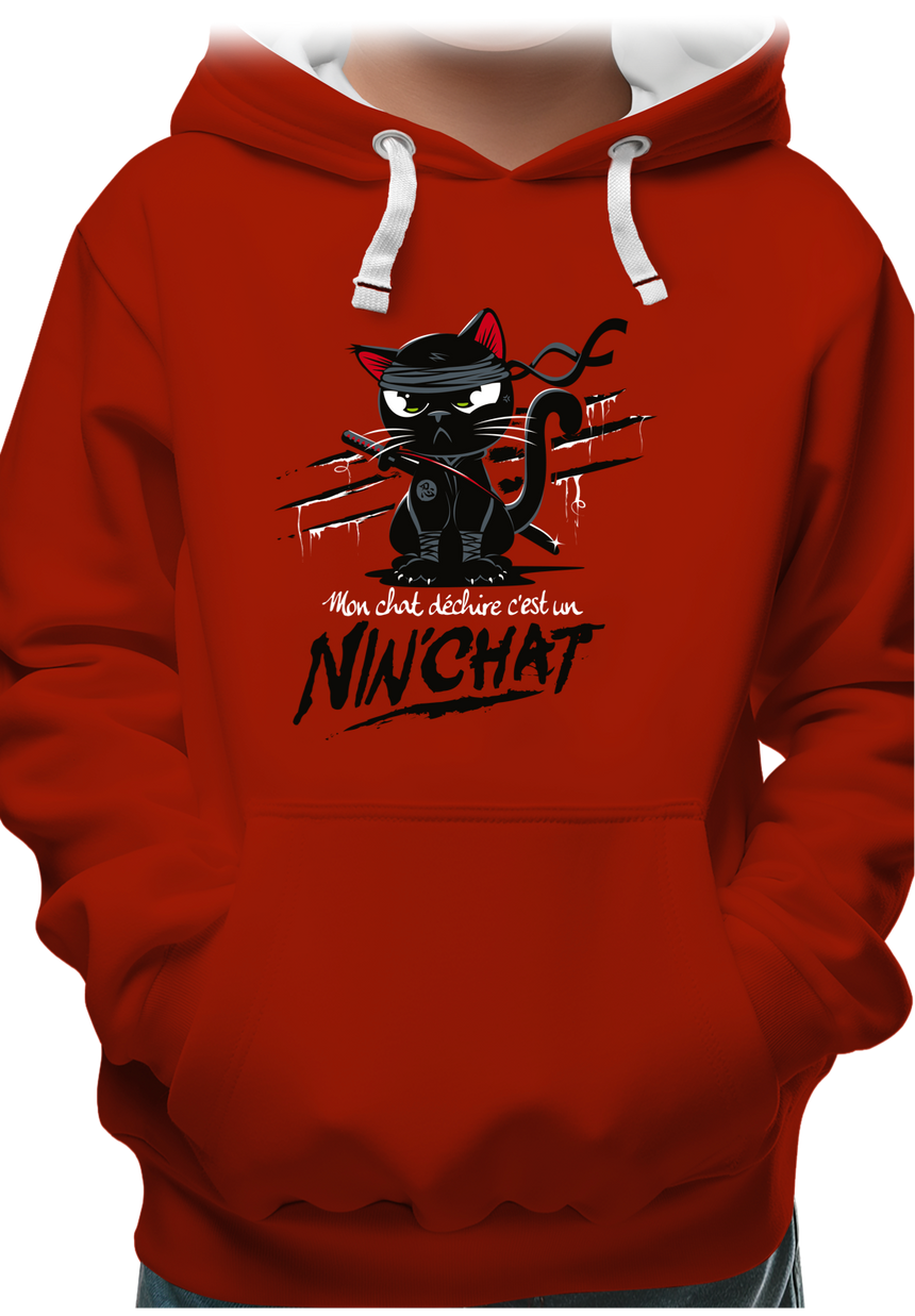 Sweat Enfant Mon chat déchire tout c'est un ninja