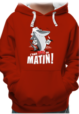 Sweat Enfant Requin je suis pas du matin