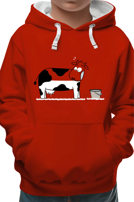 Sweat Enfant Vache a moitié pleine de lait