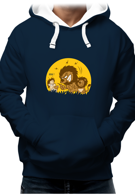 Sweat Adulte Lion et bébé dans la savane