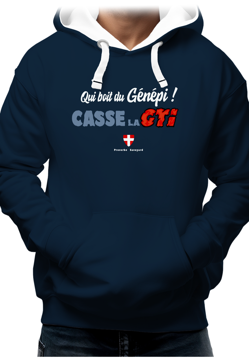 Sweat Adulte Qui boit le Génépi casse la GTI