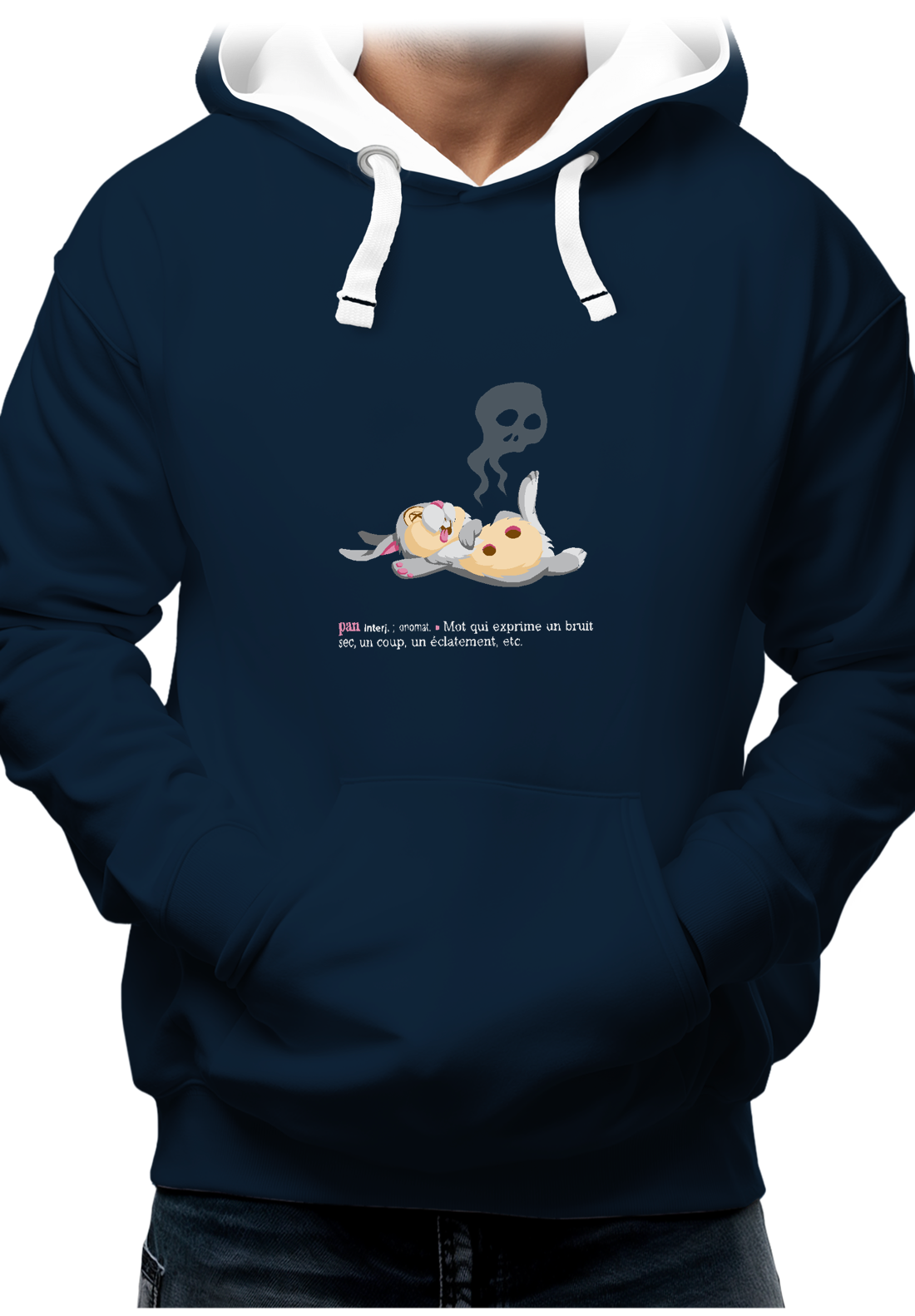 Sweat Adulte Pan ! Lapin Couché