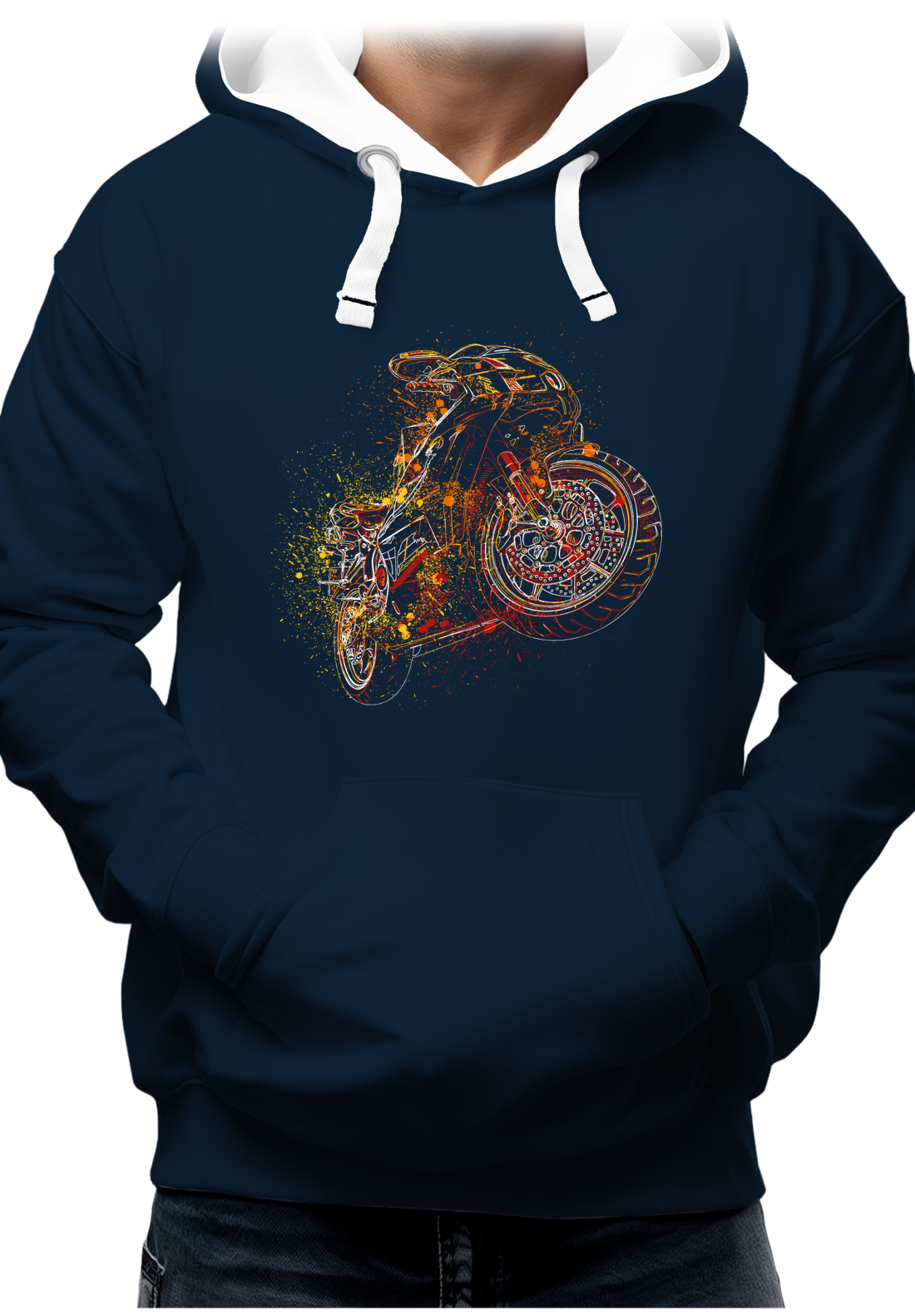 Sweat Adulte Dessin moto abstrait