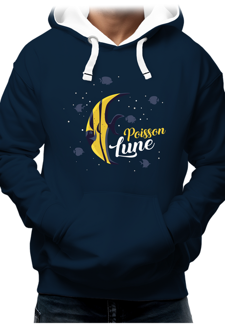 Sweat Adulte Poisson lune avec strass