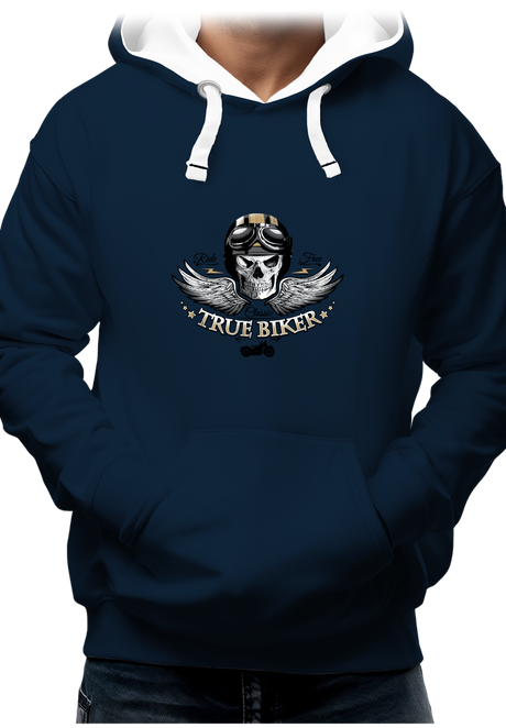 Sweat Adulte True biker tête de mort