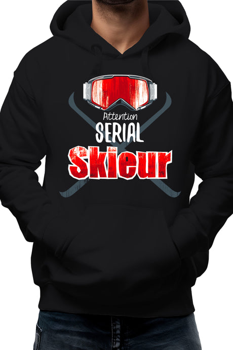 Sweat Adulte Attention serial skieur