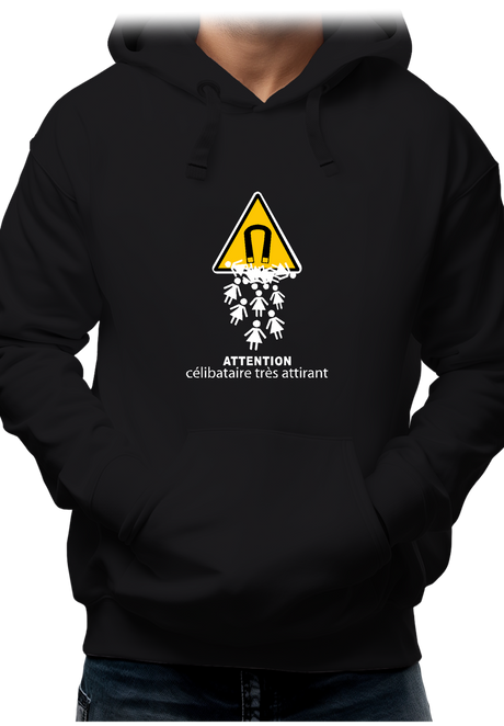 Sweat Adulte Attention célibataire très attirant