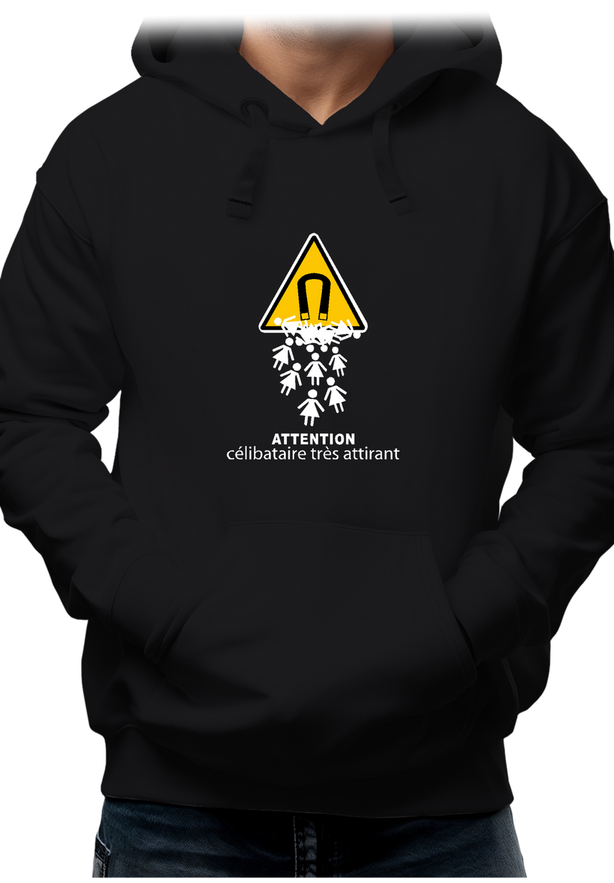 Sweat Adulte Attention célibataire très attirant