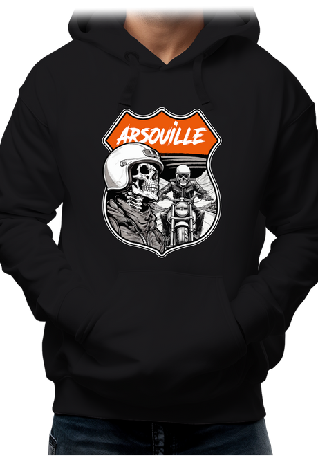 Sweat Adulte Arsouille tête de mort motard