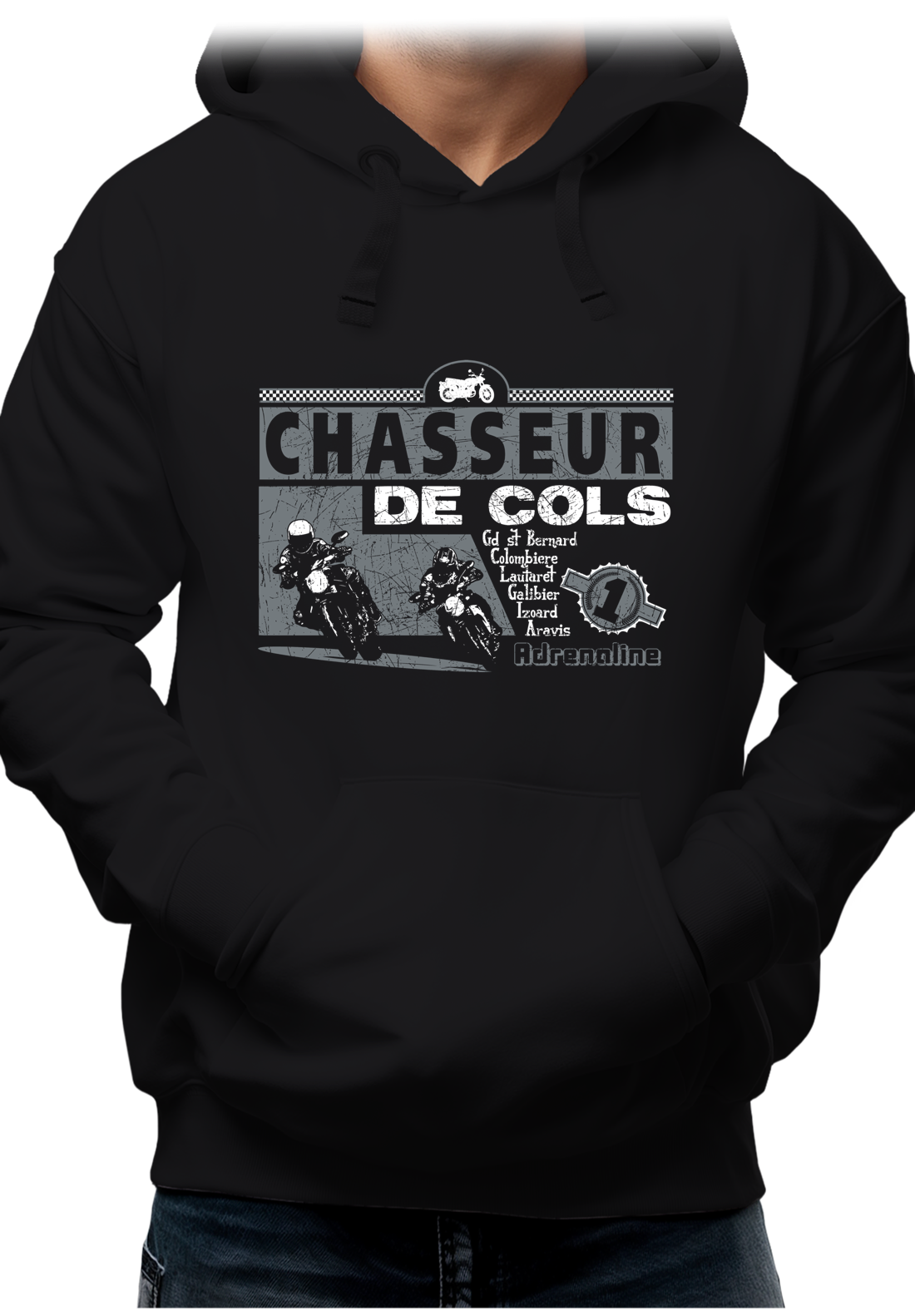Sweat Adulte Chasseurs de cols adrenaline moto