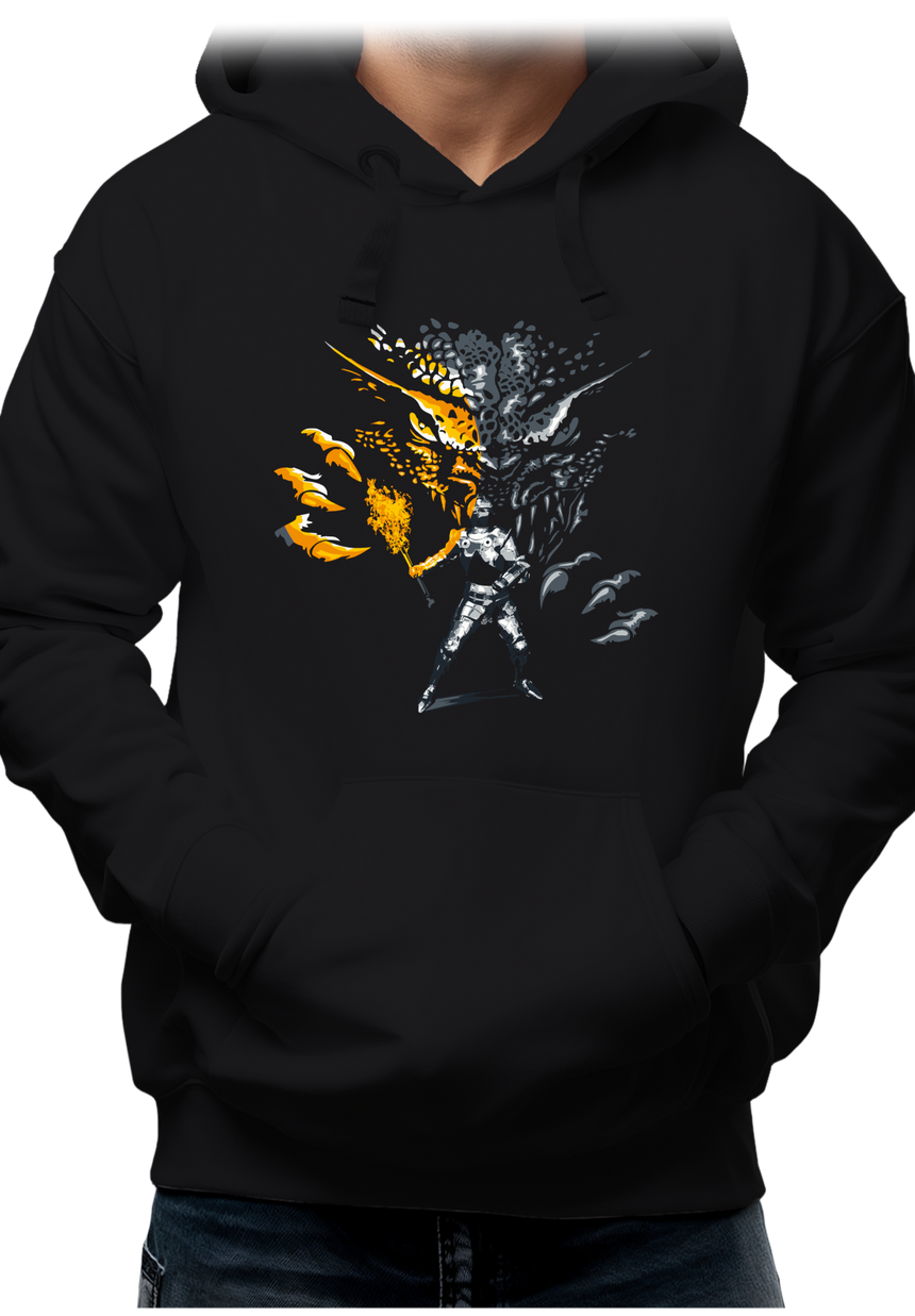 Sweat Adulte Dragon contre chevalier