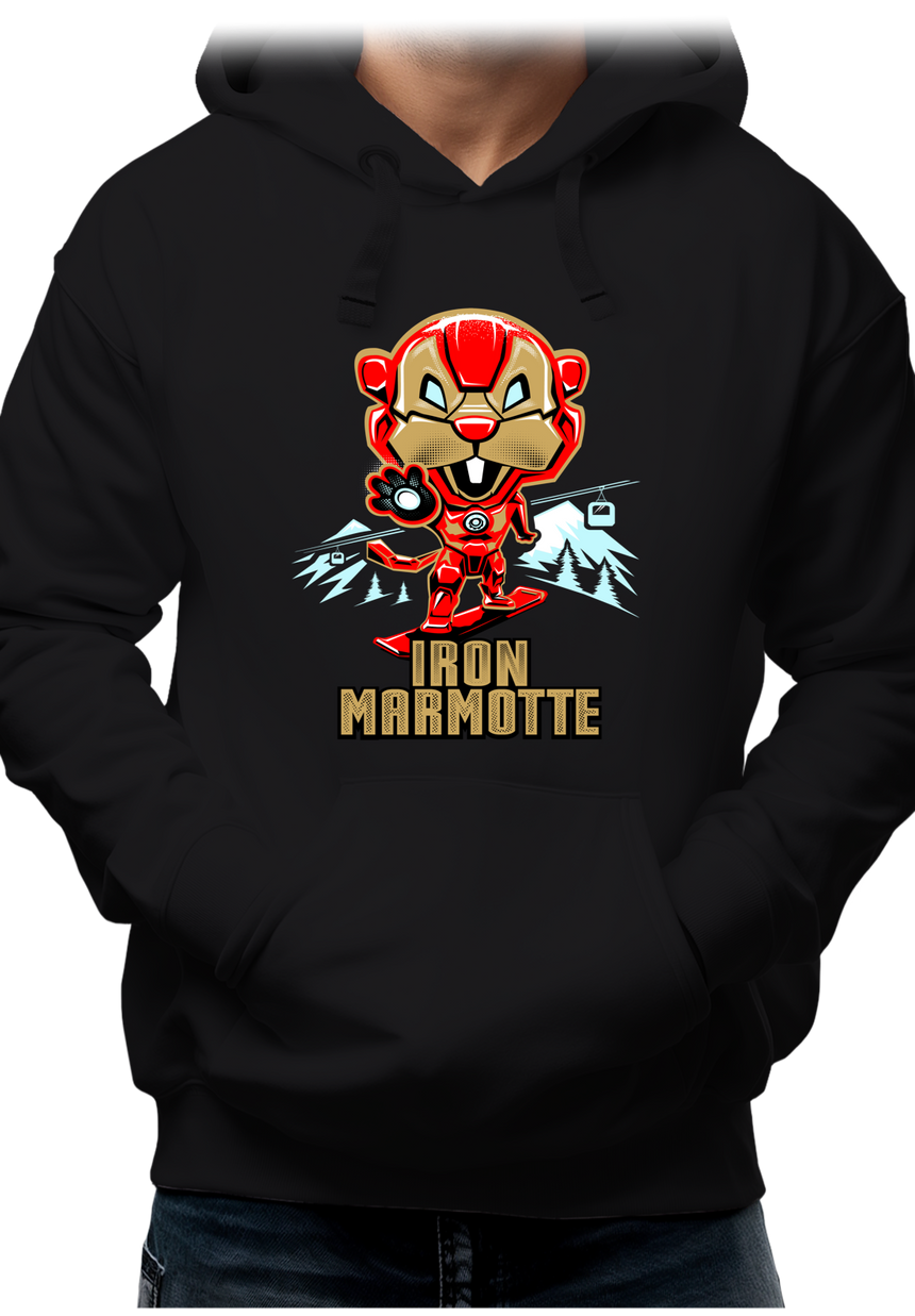 Sweat Adulte Iron Marmotte au ski