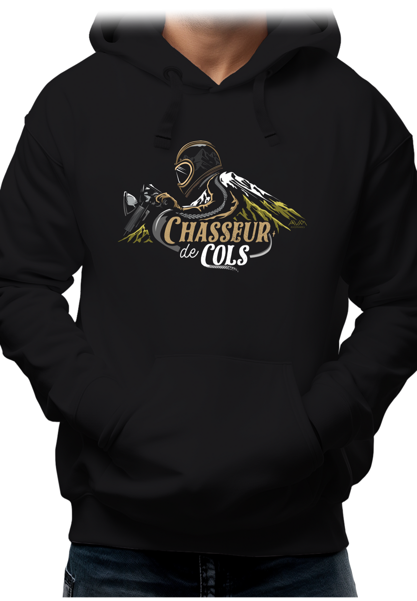 Sweat Adulte Motard chasseur de cols montagne