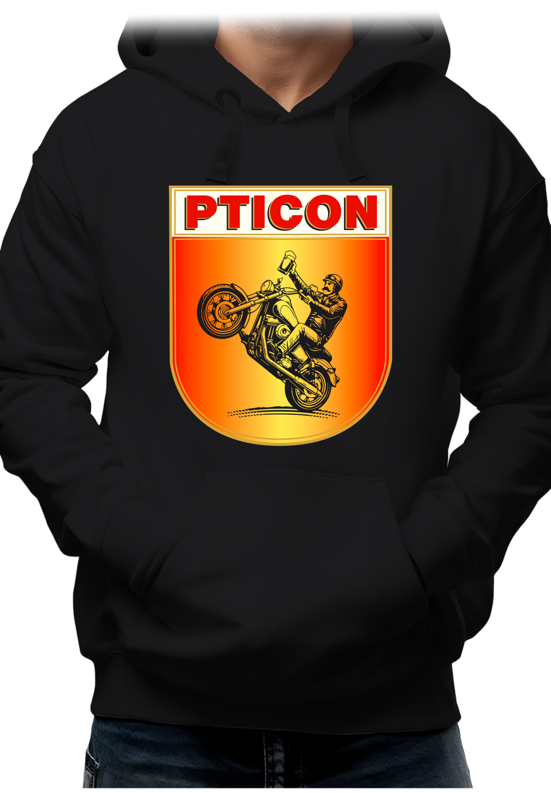 Sweat Adulte Pticon la bière des motards fou