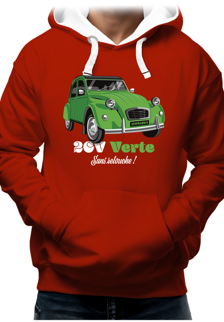 Sweat Adulte 2CV verte sans retouche