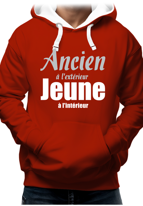 Sweat Adulte Ancien à l'extérieur et Jeune à l'intérieur