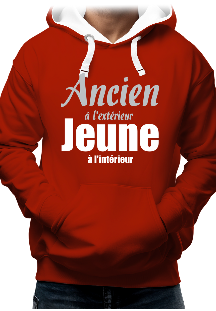Sweat Adulte Ancien à l'extérieur et Jeune à l'intérieur