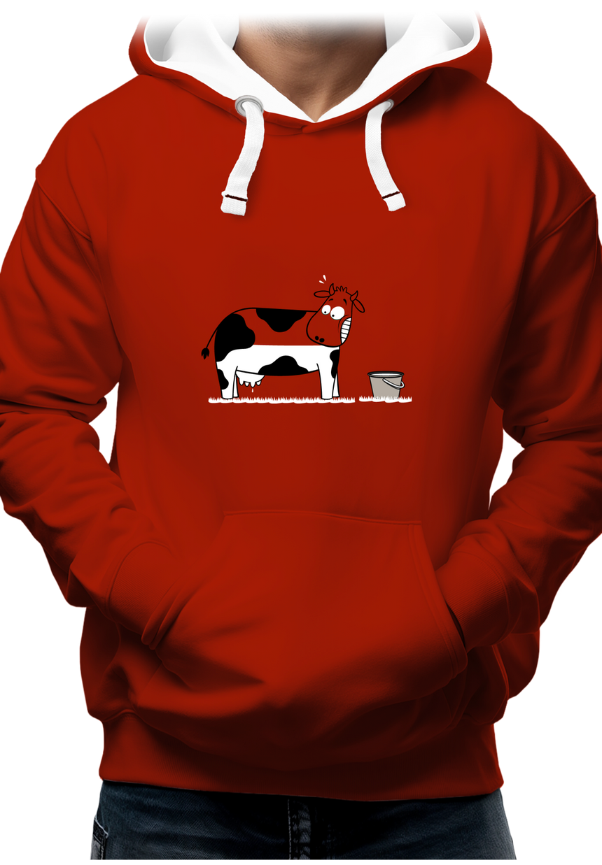 Sweat Adulte Vache à moitié pleine de lait
