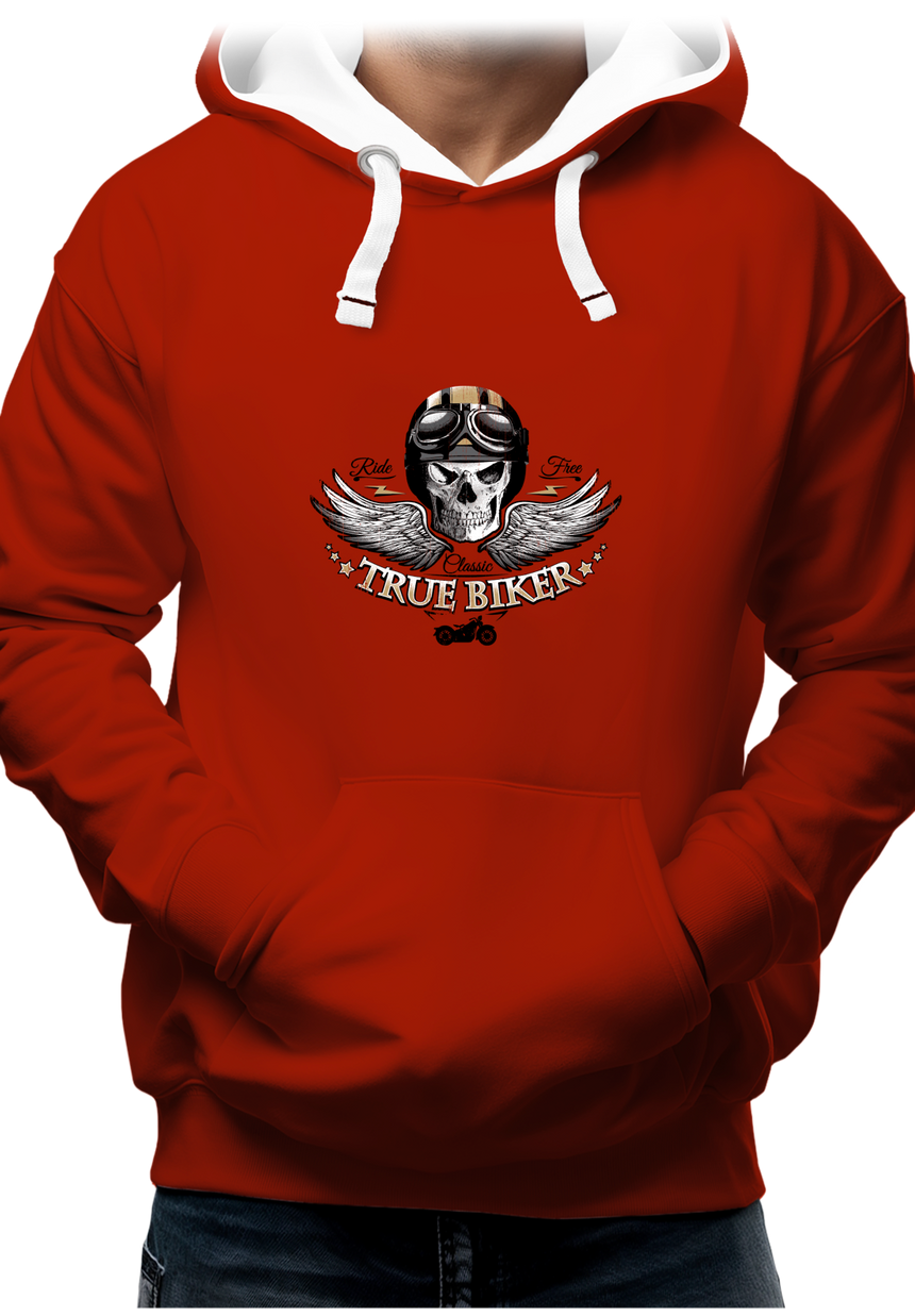 Sweat Adulte True biker tête de mort