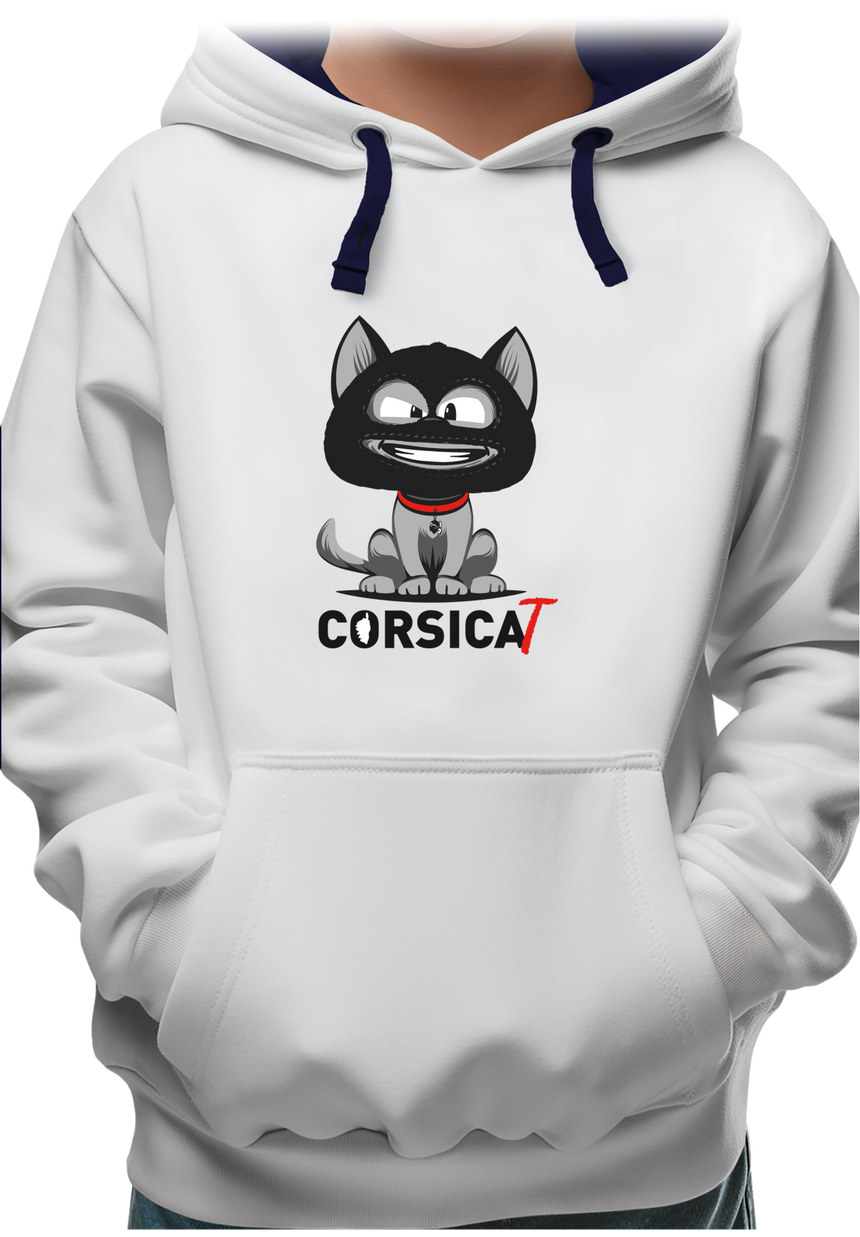 Sweat Enfant Chat Corse cagoulé
