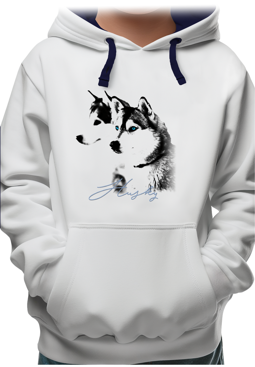 Sweat Enfant Husky avec strass bleu