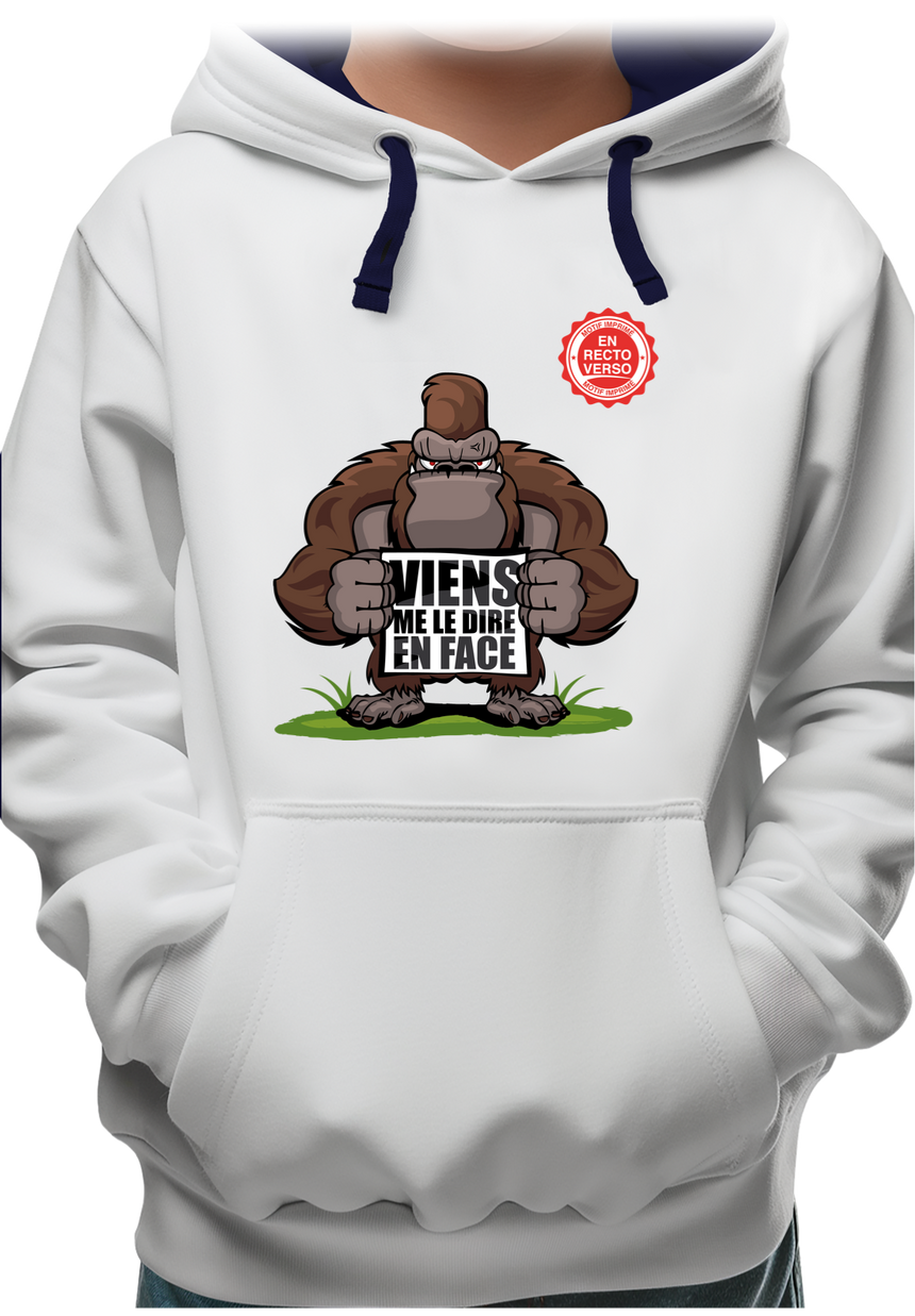 Sweat Enfant Viens me le dire en face (recto/verso)