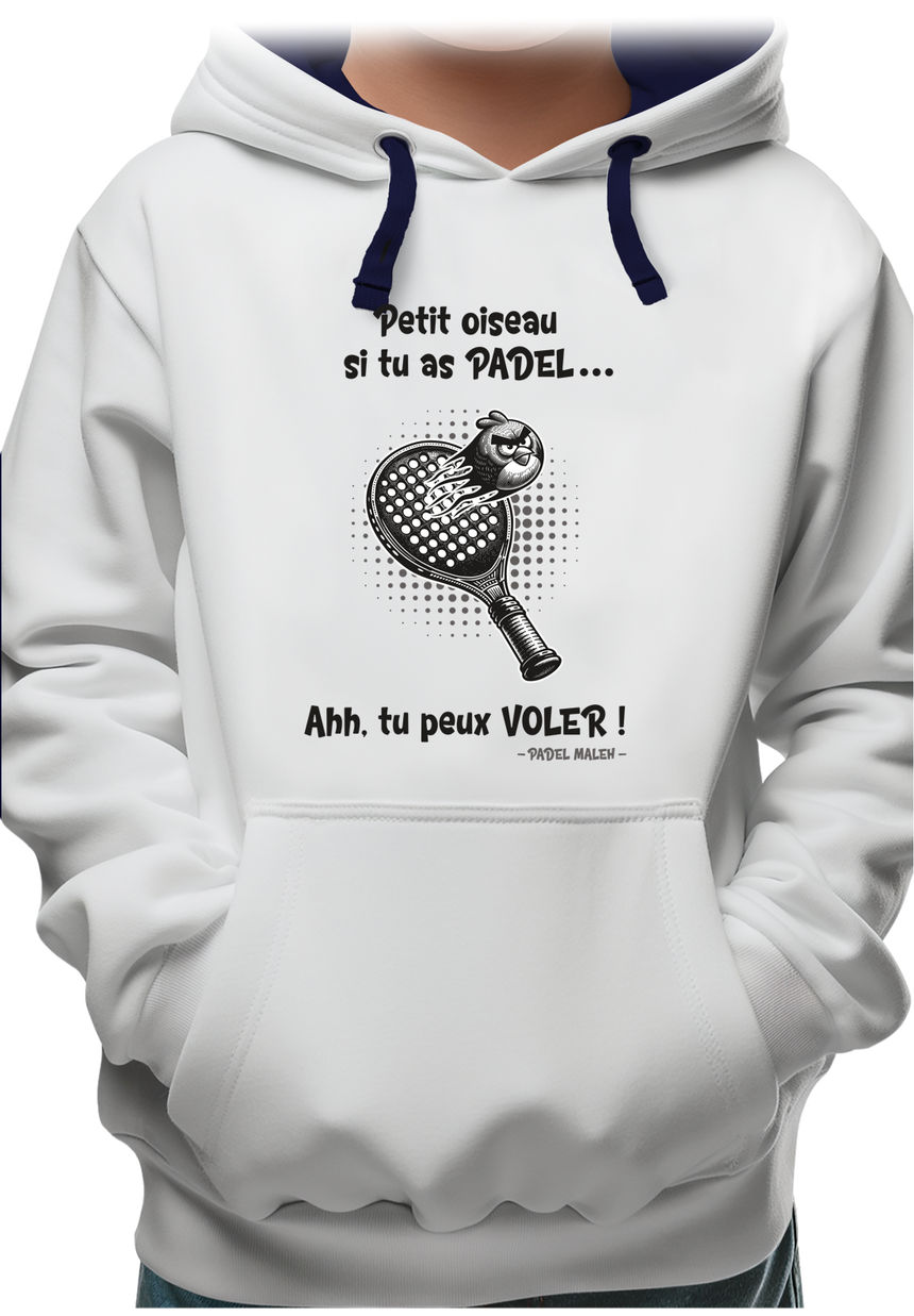 Sweat Enfant Padel avec l'oiseau énervé